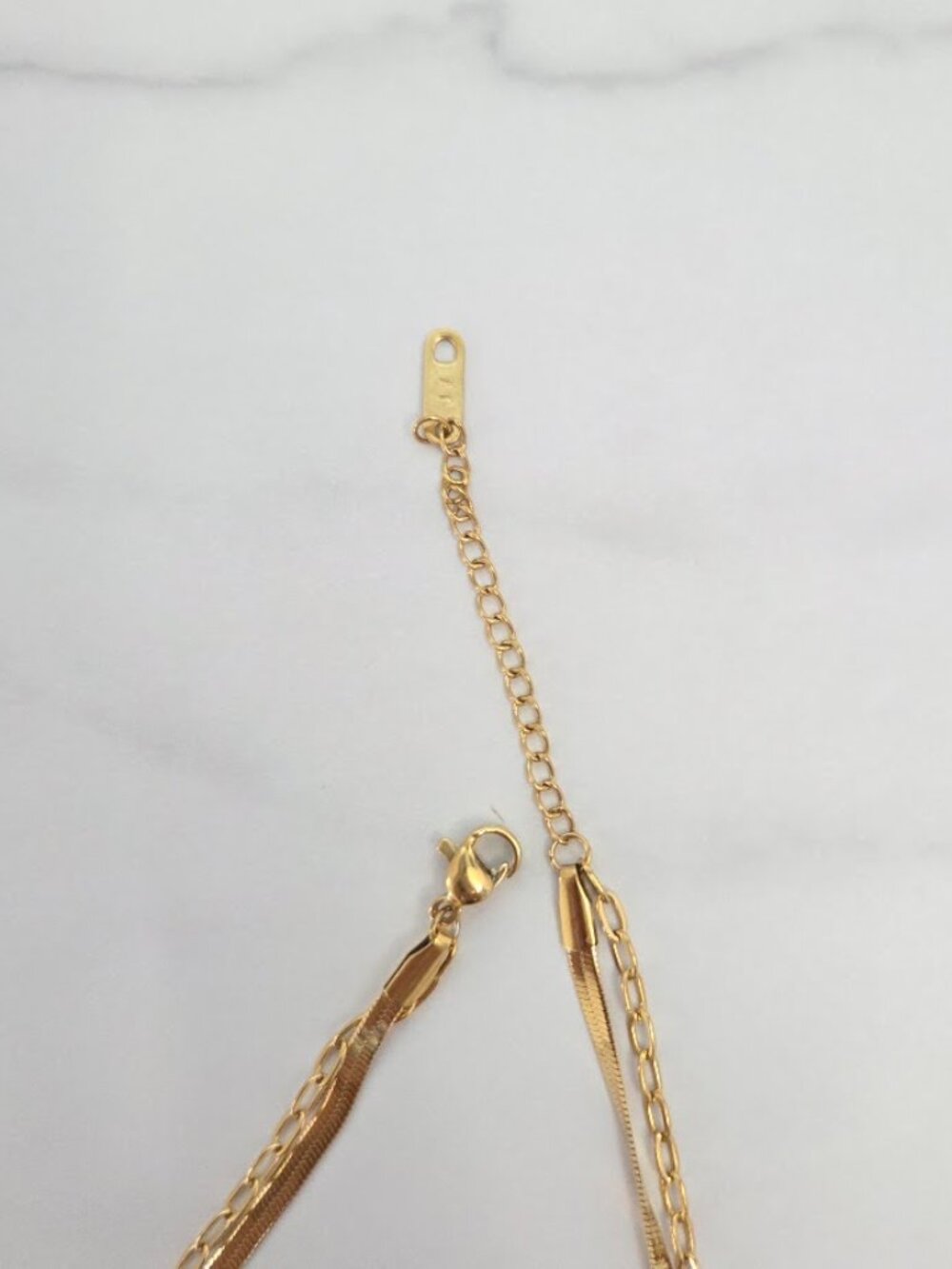 Gold Layered Evil Eye Necklace with Blue Eye Charms & Snake Chain - Picture 6 of 12